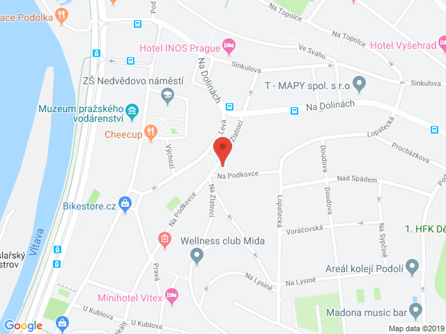 Google map: Na Zlatnici 8, Praha
